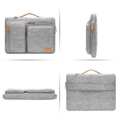 MOSISO 360 Protective Laptop Shoulder Bag,15-15.6 inch Computer Bags Compatible with MacBook Pro 16 inch, HP, Dell, Lenovo, Asus Notebook,Side Open Messenger Bag with 4 Zipper Pockets, Gray - color: Gray, size: 16 inch