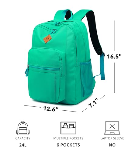 abshoo Classical Basic Womens Travel Backpack For College Men Water Resistant Bookbag (Teal) - color: Teal, size: 16.5 Inc