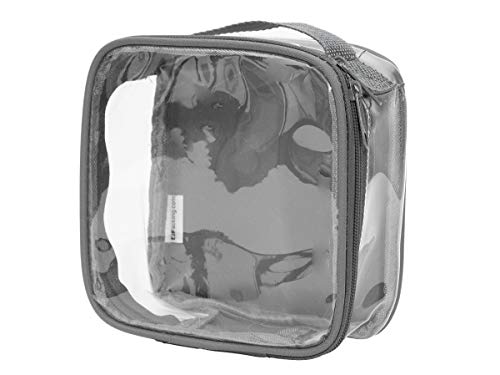 EzPacking Clear TSA Approved 3-1-1 Travel Toiletry Bag for Carry On/Quart Size Transparent Liquids Pouch for Airport Security/Reusable See Through Vinyl & PVC Plastic Organizer Men Women (Gray) - color: Gray