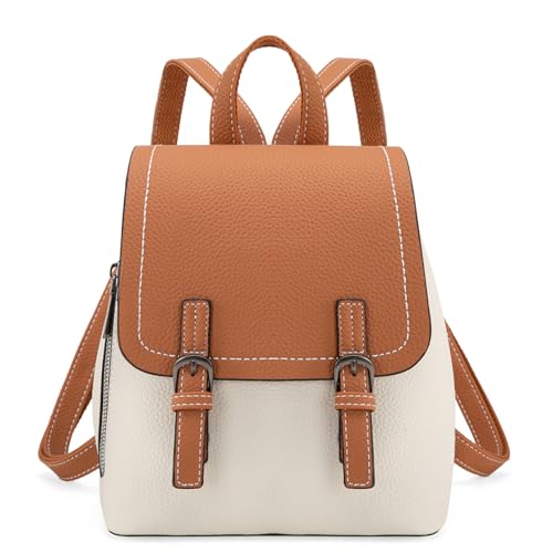 Montana West Small Womens Backpack Vegan Leather Mini Backpack Purse for Women Cute Convertible Shoulder Bag - color: Beige