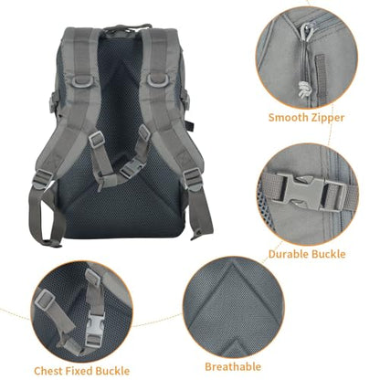 Small Tactical Backpack 12L Molle Bag Rucksack Army Daypack Military Daypack for Outdoor,Hiking (Grey) - color: Grey