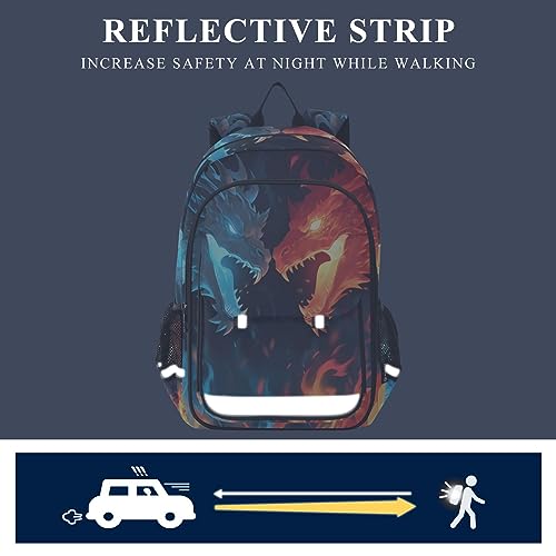 ALAZA Ice & Fire Dragons Laptop Backpack Purse for Women Men Travel Bag Casual Daypack with Compartment & Multiple Pockets - color: Angry Dragons