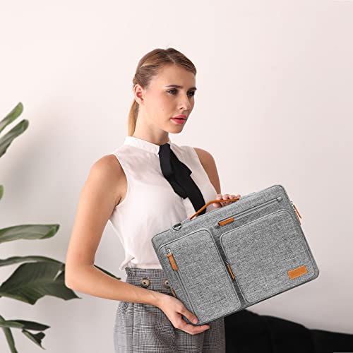 MOSISO 360 Protective Laptop Shoulder Bag,17-17.3 inch Computer Bag Compatible with MacBook, HP, Dell, Lenovo, Asus Notebook,Side Open Messenger Bag with 4 Zipper Pockets&Handle, Gray - color: Gray, size: 17.3 inch