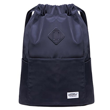 KAUKKO Drawstring Sports Backpack Gym Yoga Bag Shoulder Rucksack for Men and Women (K3031-2-BLACK) - color: Black3031-2