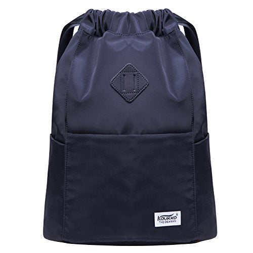 KAUKKO Drawstring Sports Backpack Gym Yoga Bag Shoulder Rucksack for Men and Women (K3031-2-BLACK) - color: Black3031-2