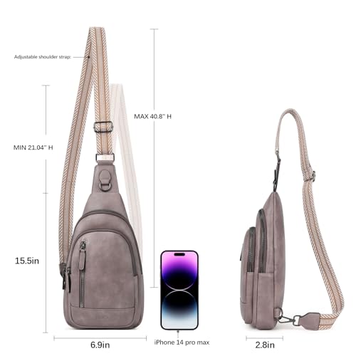 CLUCI Crossbody Bags for Women Men,Leather Sling Bag Cross Body Backpack for Woman Gifts for Women Birthday Unique - color: 0-6 Dark Purple