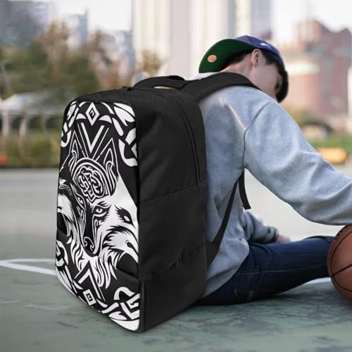 Basketball Backpack With Separate Ball Compartment And Shoes Fit Basketball Volleyball Football - color: Three-headed Wolf