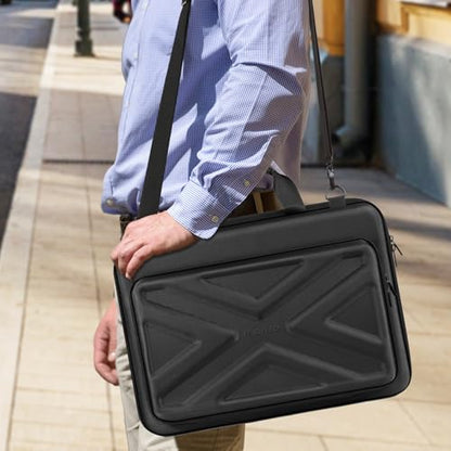 MOSISO Laptop Bag for Men,15-16 inch Computer Bag Compatible with MacBook Air 15 inch/Pro 16 inch, HP, Dell, Lenovo, Asus, Acer, Hard Shell Laptop Case with Front Pocket&Shoulder Strap, Black - color: Black, size: 16 inch