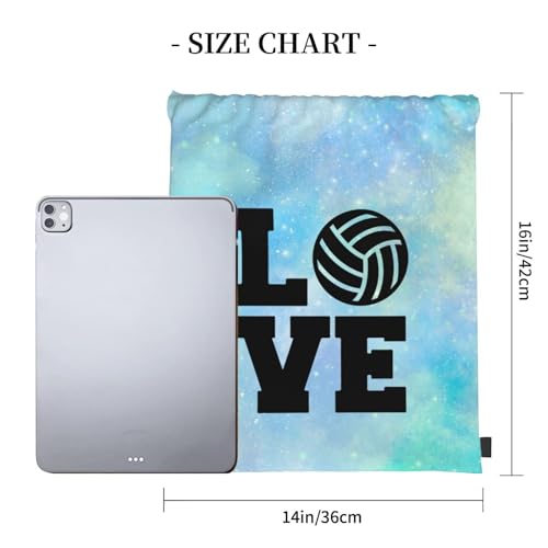 Love Volleyball Unisex Drawstring Backpack Bag Sport Gym Travel Swim Sackpack - color: Love Volleyball2