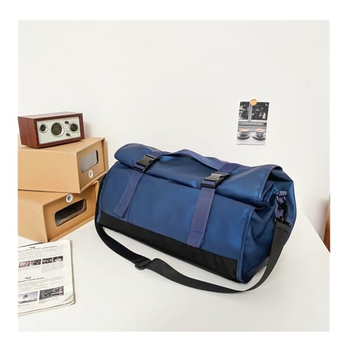 Large capacity travel bag, business travel carry-on baggage backpack, wet and dry separation sports and fitness bag(Blue) - color: Blue