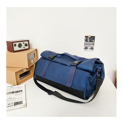 Large capacity travel bag, business travel carry-on baggage backpack, wet and dry separation sports and fitness bag(Blue) - color: Blue