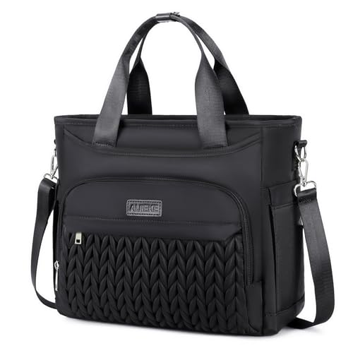 AIJIEKE Large Insulated Lunch Bag for Men Women, Leakproof Work Lunch Box | Keeps food fresh 8-12 hours. Spacious multi-pocket design with a removable strap. Water-resistant and easy-wipe interior - color: A.Black
