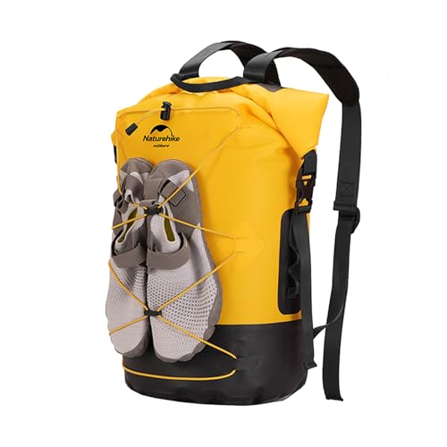 Naturehike Waterproof Backpack - Roll-Top Heavy Duty Kayaking Dry Bags for Men Women, 20L/30L/40L Closure Bag (Yellow, 40L) - color: Yellow, size: 40L