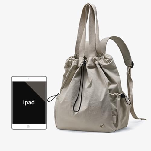 Casual Lightweight Small Backpack For Women 14.5 Inch Durable Drawstring Dual Use Travel Daypack - color: Dark Pink