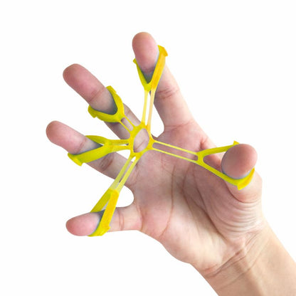Hand Exerciser Ball and Finger Stretcher, Hand Grip Strengthener Trainer, Squeeze Balls, Wrist Pain Relief (Yellow) - color: Yellow