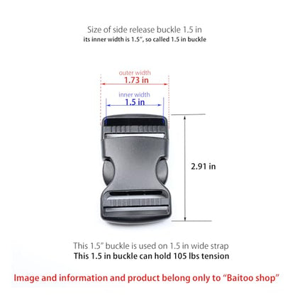 Side Release Buckles Heavy Duty Plastic Buckle Snap Clips Clasps Backpack Buckle Replacement for Strap - style: 1-1/2 Inch - 2sets