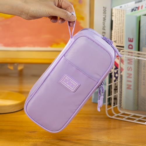 CICIMELON Large Pencil Case Big Storage Pen Pouch Bag with Compartment for School Supplies Office College Teen Boys Girls Adults, Upgraded Purple - color: Upgraded Purple