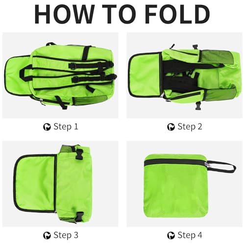 Small Hiking Daypack,15L Water-Resistant Hiking Backpack Packable Lightweight Travel Day Pack for Women Men (LinghtGreen, Small) - color: Linghtgreen, size: 15L