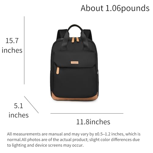 Minimalist Laptop Backpack with Luggage Strap, Stylish Daypack with Anti-Theft Pocket, Durable Casual Carry (BLACK) - color: Black