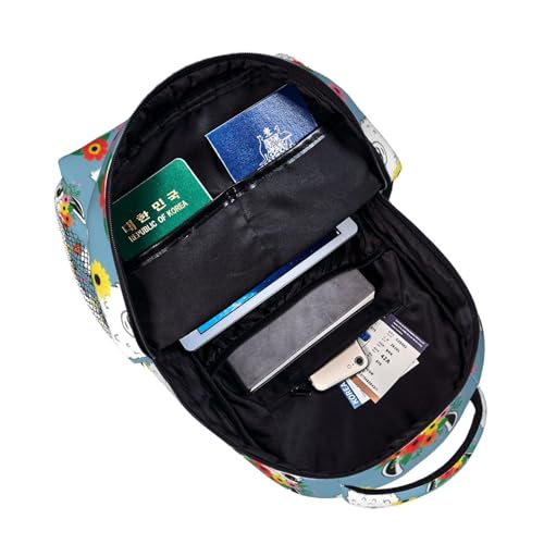 Stylish Travel Backpack Alpaca Llama Flower, Commuter Daypack with Laptop Compartment for Work, Trips and Gym - color: Pattern (697)
