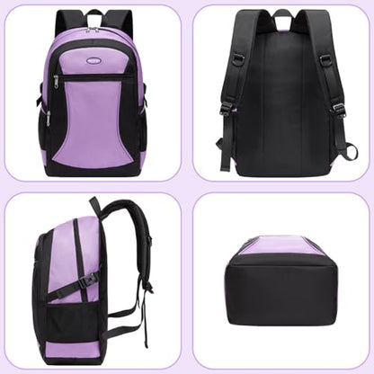 Backpack for Girls Teenage Bookbag Big Kids Elementary Grade Middle High School Student Teen Book Bag Mochilas Escolares Para Niños Kawaii Purple Knapsack Full Size 18 Inch Lightweight - color: Purple
