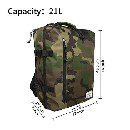 Underseat Carry-On Backpack Luggage Lightweight Casual Laptop Backpack MacBook Pro 16 Travel Gym Sport Daypack 21L, Green Camo - color: Green Camo