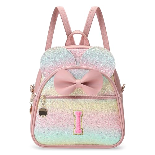 Birthday Gift for 2 3 4 5 6 7 8 9 10 Year old Girls Personalized Initial Mini Backpack Purse for Toddler Kids-Shine-I - color: Shine, style: I