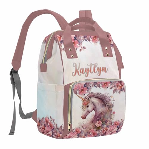 MyPupSocks Personalized Animal Elepahnt Butterfly Diaper Bag Backpack with Custom Name - Lovably Yours, Daughter Granddaughter Girls - color: Style 4