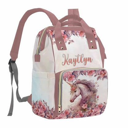 MyPupSocks Personalized Animal Elepahnt Butterfly Diaper Bag Backpack with Custom Name - Lovably Yours, Daughter Granddaughter Girls - color: Style 4