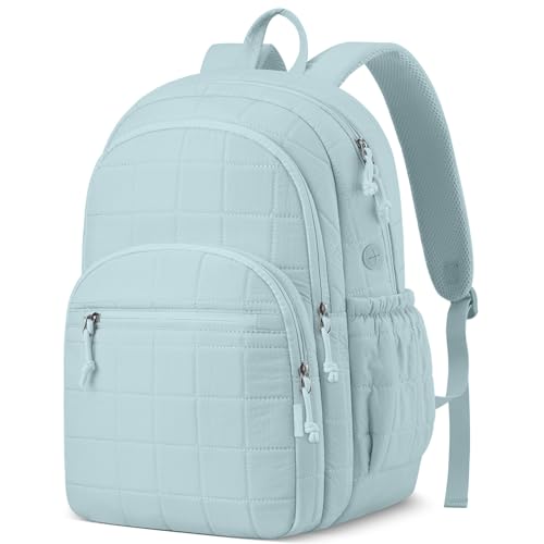 kadilong Quilted Travel College Laptop Backpack for Women,Daypack Bookbag for School Teen Girls Mochilas Mujer,LightBlue - color: Lightblue, size: 15,6 inch