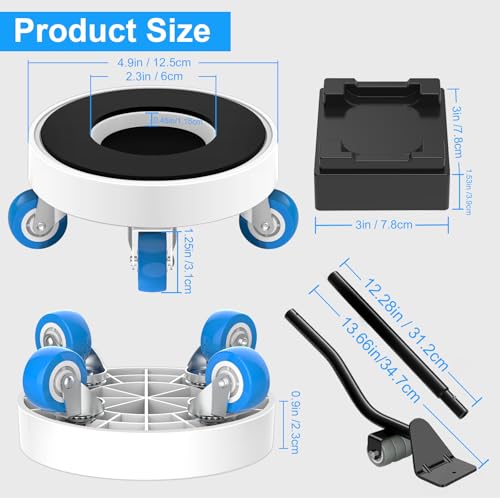 New Upgrade Furniture Movers with Wheels: Furniture Sliders with 360° Rotatable Wheels - Furniture Dolly for Moving Heavy Duty Sofa Bed - Load Capacity Up to 750lb - size: 1.25in wheels Round + 1 pry bar