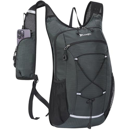 15L Small Hiking Backpack Lightweight Hydration Backpack for Men Women, Warterproof Hiking Daypack for Travel Cycling - color: Grey
