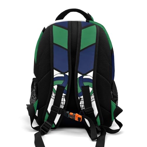 Volleyball Blue Green School Backpack Laptop Bag for Woman Man Gift - color: Muilti 16