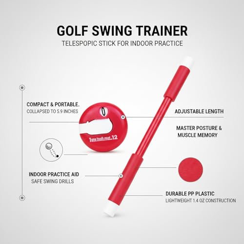 Telescopic Golf Swing Trainer Stick for Indoor Practice - Portable Compact Training Aid