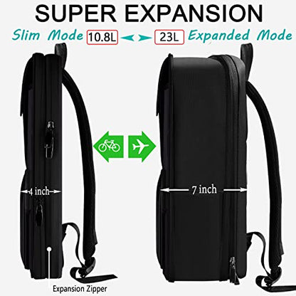 ZINZ Laptop Backpack 15 15.6 16 Inch, Expandable Computer Rucksack with Multi-Pockets Anti-Theft Travel Daypack for Men and Women,Black - color: B01k01