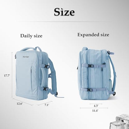 Travel Backpack, Expandable Large Capacity Business Work, Water Repellent Carry On Daypack with USB Charging Port, Fit 17 Inch Laptop, Bag for Men and Women, Sky Blue - color: Sky Blue