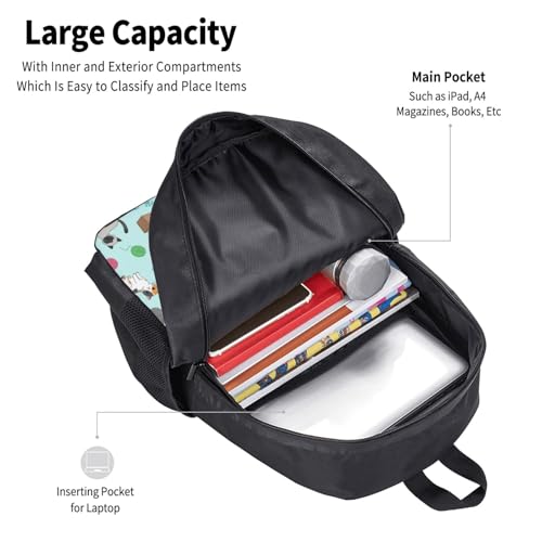 Lightweight Polyester Daypack Cut Cats, Anti Theft Large Capacity Travel Hiking Backpack Unisex Carry On Bag for Outdoor Commute Business Use - color: Design (1021)