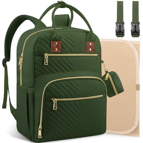 Tenot Baby Diaper Bag Backpack, Travel Diaper Bags for Girl Boy Large Capacity Baby Bag Backpack for Women Army Green - color: Army Green
