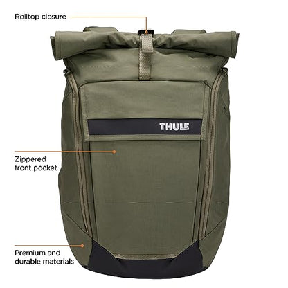 Thule Paramount 24L Backpack - Commuter Backpack with Padded Laptop Sleeve - Fits 16" laptops and 12" Tablets - Thoughtful Layout and Organization - color: Soft Green, size: 24L