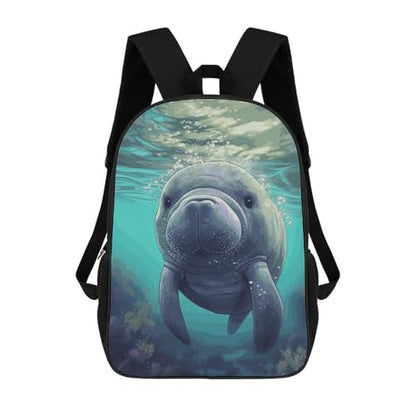 Travel Laptop Backpack Slim Durable Lightweight Back Pack Cute Cute Sea Animal Manatee Small Backpack For Women Men - color: Cute Sea Animal Manatee