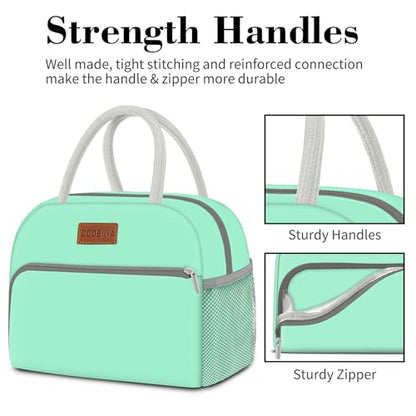 Coobiiya Lunch Bag Women, Lunch Box Bag for Women Adult Men, Small Leakproof Cute Lunch Tote Large Capacity Reusable Insulated Cooler Lunch Container for Work/Office/Picnic/Travel-Green - color: Green