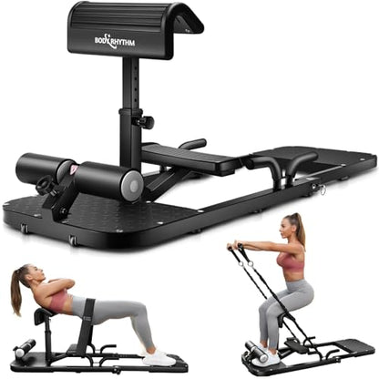 BODYRHYTHM Hip Thrust Machine with 2 Sets of Resistance Bands, Sissy Squat Machine, Squat Workout Machine & Glutes Workout Equipment, Bulgarian Split Squat Stand for Legged Lunges.