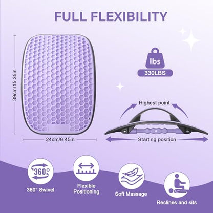 Back Stretcher for Lower Back Pain Relief | Wide Adjustable Honeycomb Lumbar Support Board | Soft Back Cracker Sciatica Pain Relief & Spinal Decompression | Portable Home Office Travel