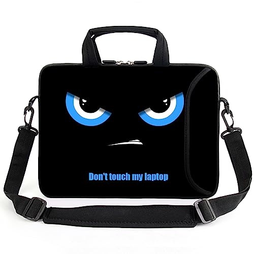 17" Shoulder Bag Adjustable shoulder strap Laptop sleeve Carrying case with mouse and power adapter storage bag (Blue Eyes-1) - color: Blue Eyes-1
