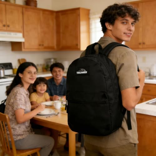 Lightweight Travel Backpack, Casual Daypack, Durable Commuter Bag, Adjustable Shoulder Straps, for Work, Hiking(Black)
