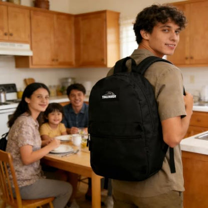 Lightweight Travel Backpack, Casual Daypack, Durable Commuter Bag, Adjustable Shoulder Straps, for Work, Hiking(Black)