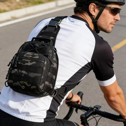 Viriber Tactical Backpack, Waterproof Military Cross-body Molle Sling Shoulder Backpack Chest Bag for Outdoor Every Day Carry Black Camo - color: Black Camo