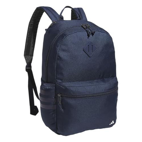 adidas Classic 3-Stripe Backpack for Laptop, School and Travel, 28L - color: Collegiate Navy/White/Black