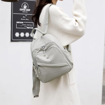 Mini Backpack Purse for Women Lightweight Nylon Casual Bag Small Daypacks for Work Travel (C Khaki) - color: C Khaki