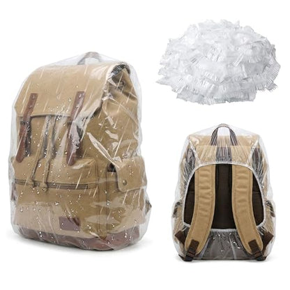 10 Pack Backpack Rain Cover Clear Waterproof Bag Cover for Backpack 15L-40L, Dustproof Backpack Cover for Air Travel, Hiking, Camping, Outdoor Essentials with Storage Box